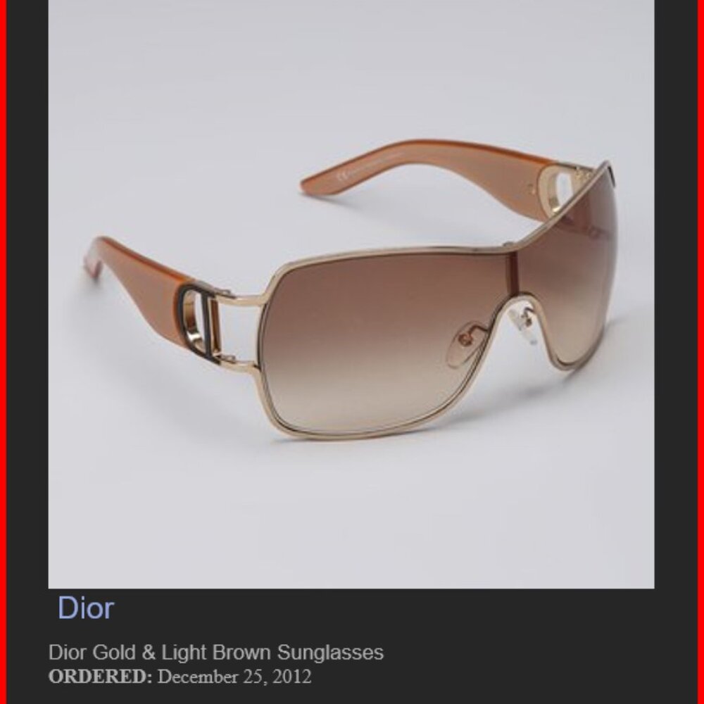 Dior Gold & Brown Gradient Wrap-Around Lens - PRECOLL 1 Sunglasses - Never Worn